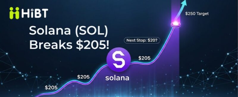 Solana (SOL) Đạt Mốc $205: Tăng Trưởng Mạnh Mẽ và Tiềm Năng Tiến Tới $250-Hibt